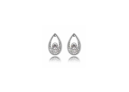 Rhodium Plated | Solitaire Earrings